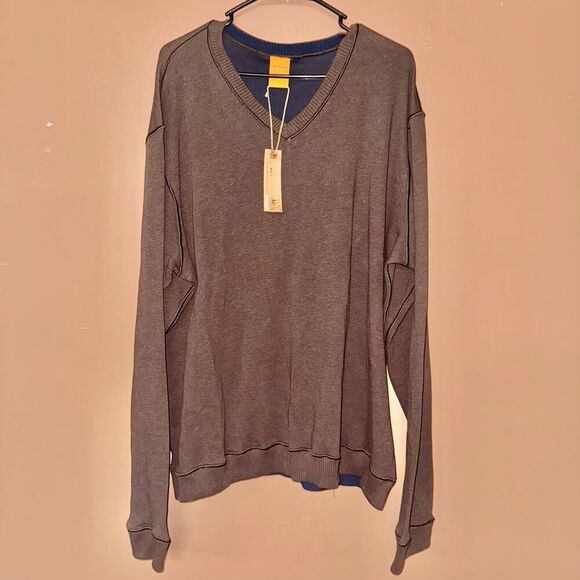 Tailor Vintage Men's Cotton V-Neck Sweater Brown NWT XXL - Picture 4 of 10